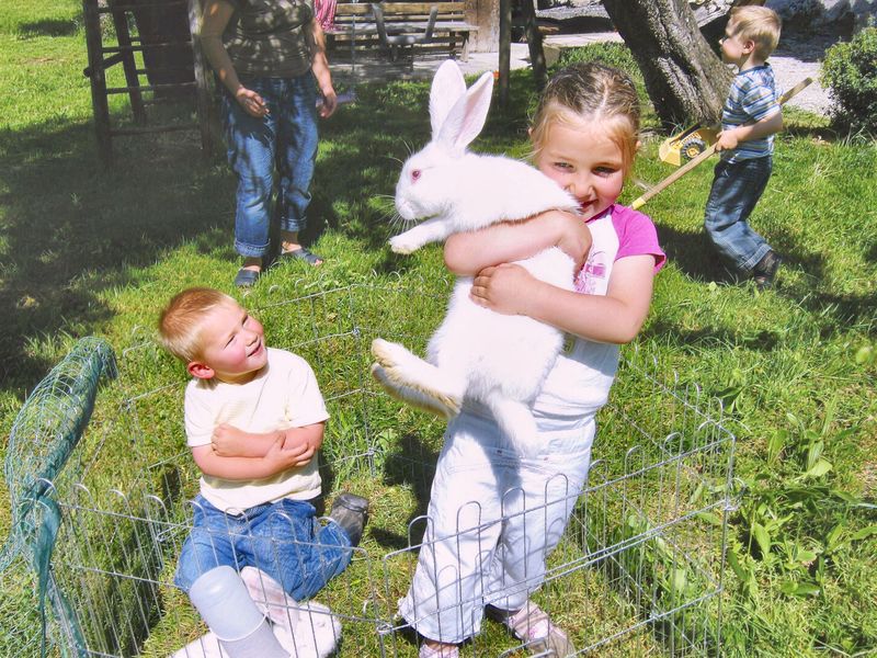 Kinder mit dem Hasen